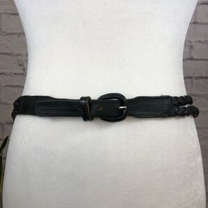 Double braided genuine leather belt